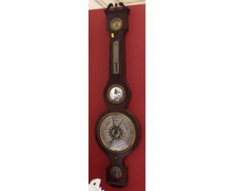 Rosewood Mounted banjo barometer Condition Report: see terms and conditions.