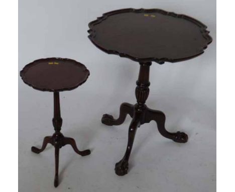 Repro Mahogany Tripod Table with Pie Crust Edge & Tilt Top & Smaller Similar Table Condition Report: see terms and conditions