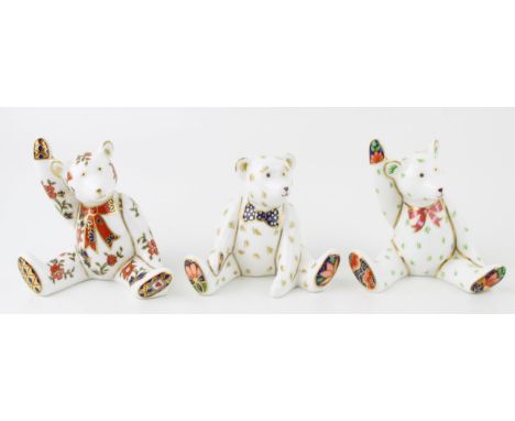 Royal Crown Derby miniature bears to include Edward with two others (3), first quality (please note, these were produced with