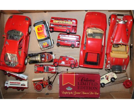 A collection of vintage die cast models to include Ferrari and Mercedes Benz large 1/18 scale models by Burago, together with