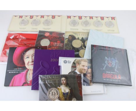 A collection of Royal Mint and similar commemorative coins to include 150 Years of Hope Salvation Army £5 coin, 2023 £5 coin 