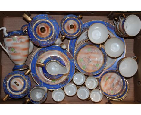 A collection of vintage Japanese tea ware in the 'Japanese Birds' to include teapot, coffee pot and a quantity of tea cups, c