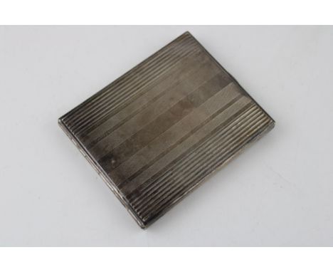 A silver cigarette case with engine turned marked .925. Weight 114g.
