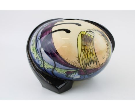 Black Ryden (sister company of Moorcroft) abstract vase, ornate design, in the 'Songbird' pattern, dated 2003, impressed mark