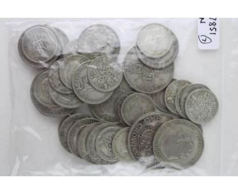 A collection of vintage half silver UK coinage Post 1920 - 1947. Weight 147.5g.