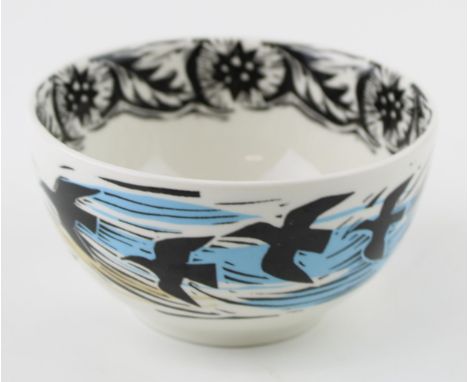 Burleigh pottery bowl, designed by Mark Hearld, 'On The Wing' range, designed for the Tate Gallery in 2012 as a celebration o