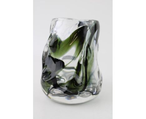 Vintage Whitefriars Streaky Knobbly Glass vase. Height 13.5cm.  Minor graze to rim.