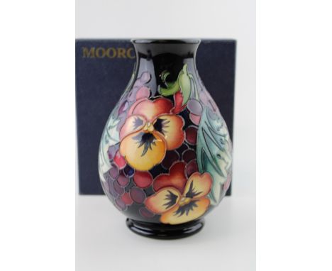 Boxed Moorcroft painting master in 'A Fruit Feast' pattern, first quality, 20cm tall.  In good condition with no obvious dama