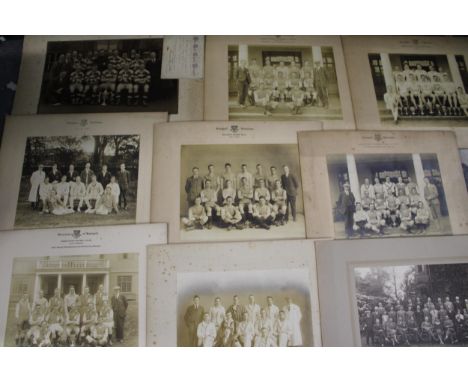 A collection of thirteen early 1920s Liverpool University large format Sporting photographs including football, cricket &amp;