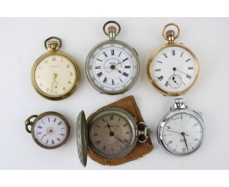 A collection of vintage pocketwatches and stop watches to include early top winding examples together with vintage examples. 