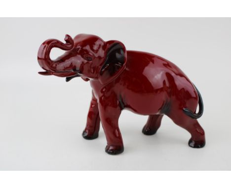 Royal Doulton Flambe elephant ,Height 13.5cm.  Of first quality with no obvious signs of restoration or damage.