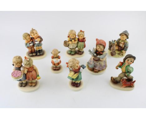 Goebel Hummel figures to include Cinderella, Winters Duet, Max and Moritz, Daddy's Girls, Happy Birthday, Bashful, A Girls Be
