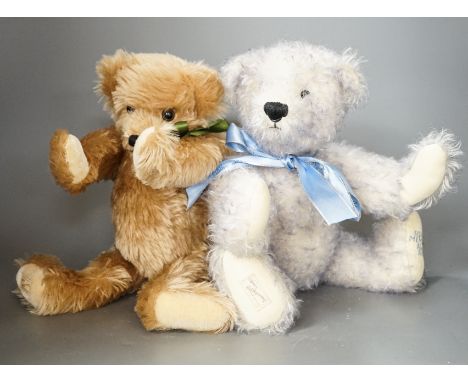 Four Deans teddy bears, a Steiff teddy and a Hermann teddy, Steiff bear, 39 cms high.