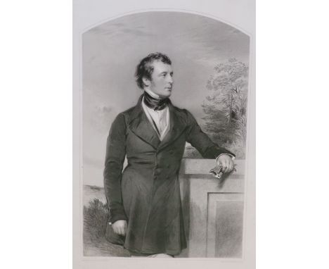 Frances Holl after George Richmond, engraving, Portrait of a gentleman, 43 x 28cm