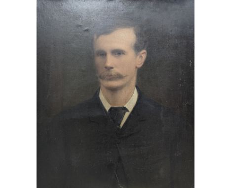 English School c.1900, oil on canvas, Portrait of a gentleman, 60 x 50cm