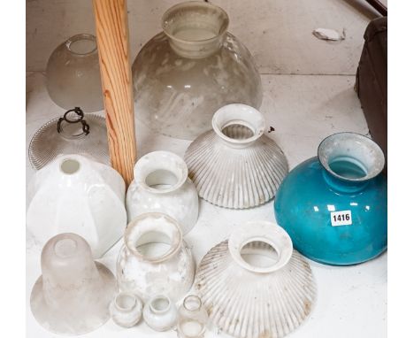 A quantity of early 20th century and later glass light shades