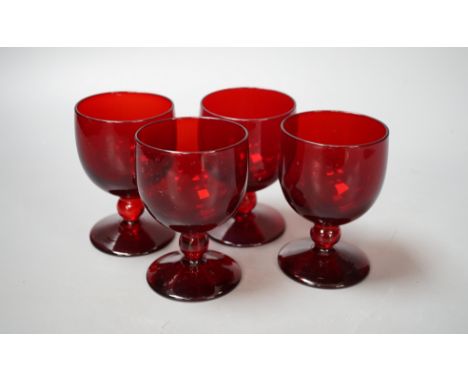 20 ruby glass wine glasses, 9.5cm