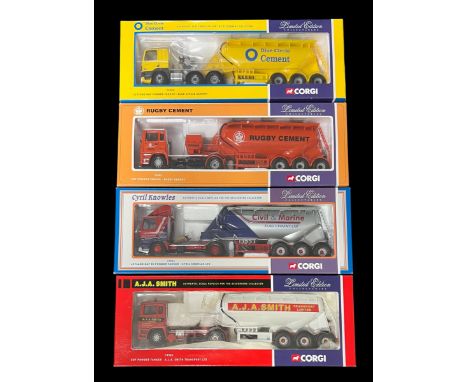Corgi 1/50th scale limited edition Powder Tanker collection, generally excellent in excellent window boxes, with ERF Rugby Ce