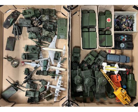 1950s onwards diecast unboxed collection, generally good to fair (parts or spares), mainly military, with range of Dinky, Cor