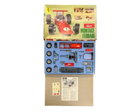 Schuco Ferrari F2 unmade metal and plastic kit No. 225192, with tools, clockwork motor (untested), unused decal sheet and ins