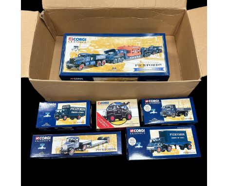 Corgi 1/50th scale Pickfords collection, generally excellent in excellent boxes, with Diamond T Ballast (x2) with 24 wheel gi