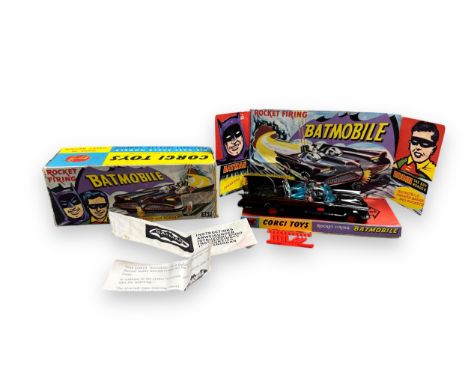 Corgi Batmobile No. 267, early example with red Bat hubs, generally excellent in good box (Sellotape repairs to one end flap)