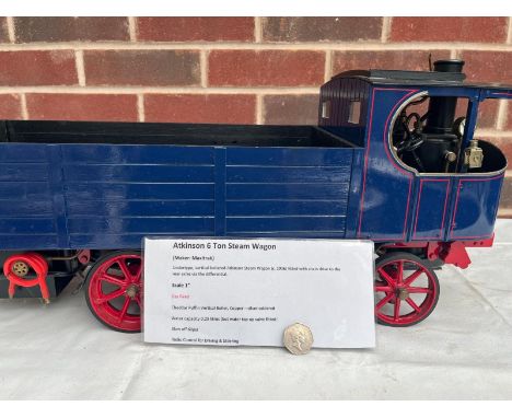 Maxitrak 1" scale Atkinson 6 Ton Steam Wagon gas fired, Cheddar Puffin vertical copper boiler (silver soldered), water capaci