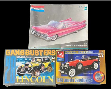 1/25th scale unmade and unpainted plastic model kits, generally excellent in good plus shrink-wrapped boxes, with Monogram 19