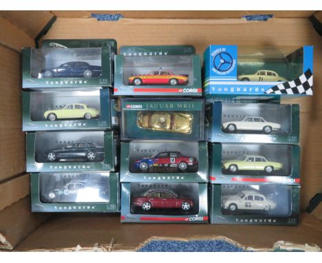 Corgi Vanguards 1/43rd scale Jaguar collection, generally excellent in good plus to good window card sleeved cases, with 40th