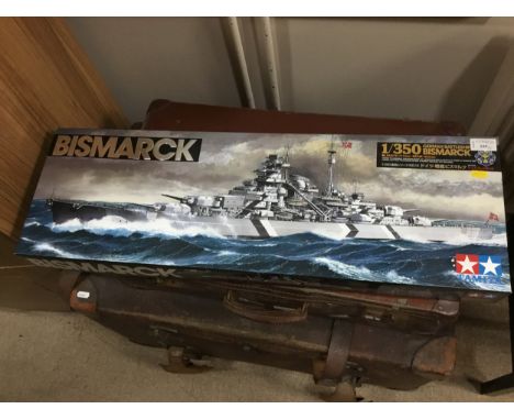 TAMIYA GERMAN BATTLESHIP BISMARCK MODEL KIT, in box, along with a Tamiya British battleship King George V model kit, in box (