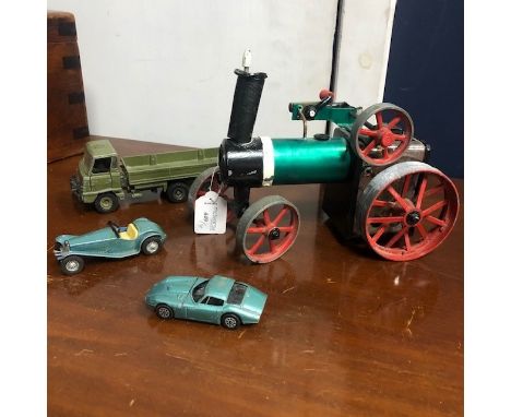 MAMOD STEAM MODEL, along with three model vehicles by Corgi, Dinky and Matchbox