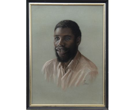 JOAN JOCELYN (SOUTH AFRICAN), PORTRAIT OF A MAN, pastel on paper, signed 60cm x 44cm Framed and under glass.