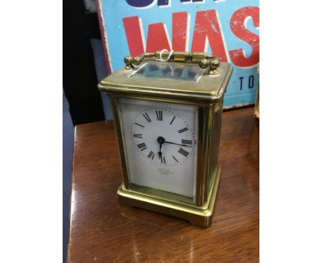 EARLY 20TH CENTURY CARRIAGE CLOCK, by Sutton, 11.5cm high