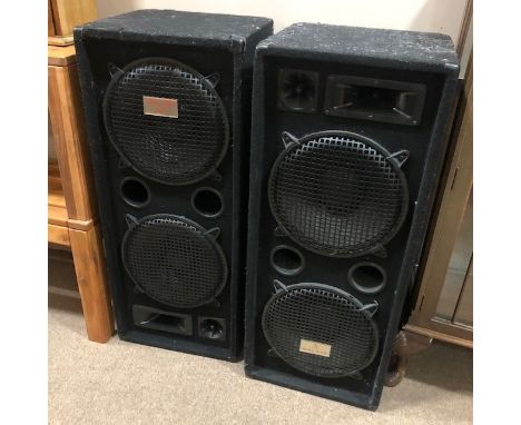 PAIR OF MALONE SPEAKERS, 91cm high, along with a Stagg base amplifier, and an Allen &amp; Heath crossfader, also a Marshall a
