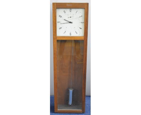 International Time Recording Co. London electric master clock with chrome pendulum bob, the painted dial also having subsidia