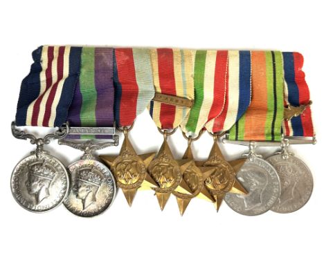 WW2 SAS military medal group of eight comprising Military Medal, General Service Medal with clasp for Palestine, 1939/1945 St