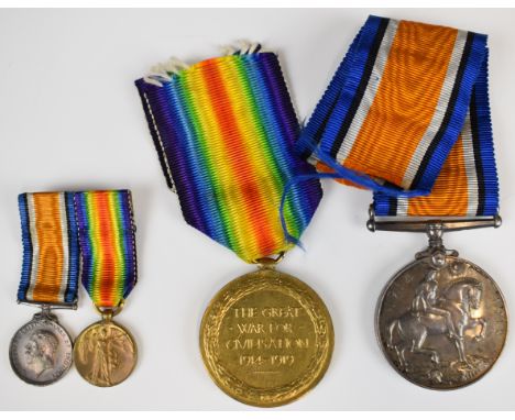 Royal Air Force WW1&nbsp;medal pair comprising War Medal and Victory Medal named to 20191 Cpl H Dyson RAF, with miniatures&nb