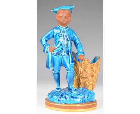 Royal Worcester turquoise glaze figure of a boy sailor, height 16.5cm