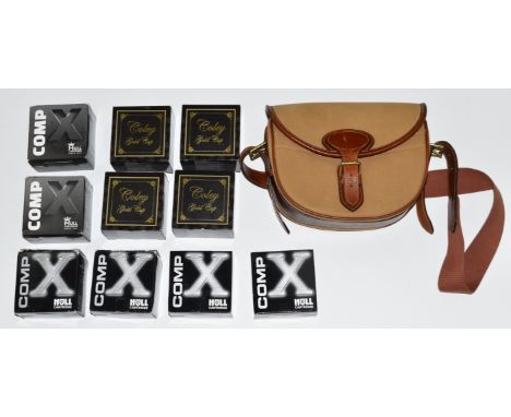 Two-hundred-and-fifty 12 bore Winchester Comp X and Eley Gold Trap shotgun cartridges, together with an Albion canvas and lea