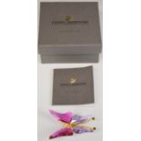 Daniels Swarovski Paradise series silver gilt and cut glass butterfly brooch, 7.5cm long, in