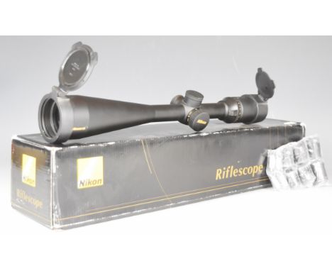 Nikon Monarch 6-24x50 SF M NP rifle scope, in original box with paperwork and accessories.&nbsp;