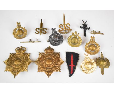 Fourteen Royal Marine / Commando badges including V Force, Officer's Service Dress badge, Light Infantry, Labour Corps etc, s