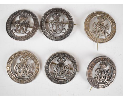 Six WW1 silver War Badges