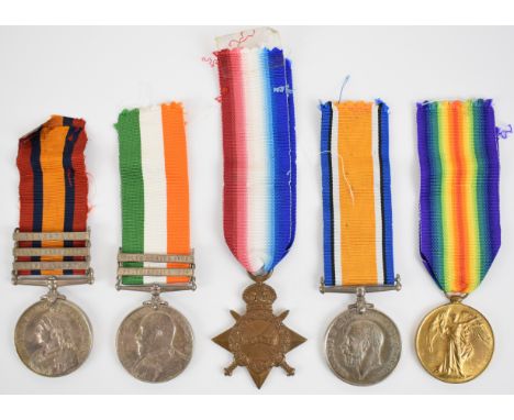 British Army Queen's South Africa Medal with clasps for Transvaal, Orange Free State and Cape Colony and King's South Africa 