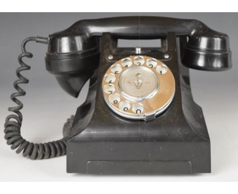 Vintage black Bakelite telephone, model 330F