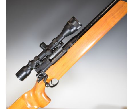 Winchester P14 .308 bolt-action rifle with shaped grip, raised cheek-piece, Edgar Brothers 3-9x40 scope and 28.5 inch barrel,