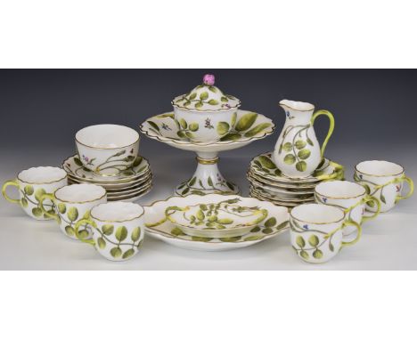 Collection of Royal Worcester porcelain tea ware decorated in the Blind Earl pattern including a tazza, approximately 23 piec