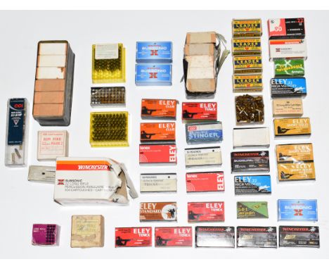 Over 3000 .22 rifle cartridges including ICI Mark 2, Eley Tenex, Eley Club, Winchester Leader etc, most in original boxes. PL