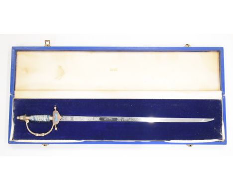 Wilkinson Sword presentation blade&nbsp;engraved Hutton Court, cased.&nbsp;PLEASE NOTE ALL BLADED ITEMS ARE SUBJECT TO OVER 1