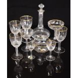 Ten pieces of Moser Royal pattern glassware including wine and champagne glasses, a decanter and a